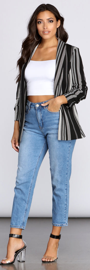 Major Boss Babe Striped Blazer