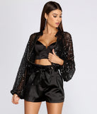 Party Poppin' Sequin Bomber Jacket helps create the best summer outfit for a look that slays at any event or occasion!