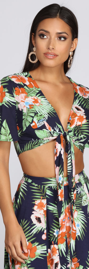 Coastal Vibes Tie Front Top
