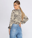 A Leopard Obsession Tie-Front Top for 2023 festival outfits, festival dress, outfits for raves, concert outfits, and/or club outfits
