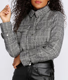 Double Pocket Plaid Crop Jacket helps create the best summer outfit for a look that slays at any event or occasion!