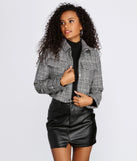 Double Pocket Plaid Crop Jacket helps create the best summer outfit for a look that slays at any event or occasion!