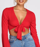 Woven Bell Sleeve Tie Front Top helps create the best summer outfit for a look that slays at any event or occasion!