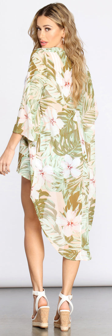 Tropical Vibes Chiffon Kimono helps create the best summer outfit for a look that slays at any event or occasion!