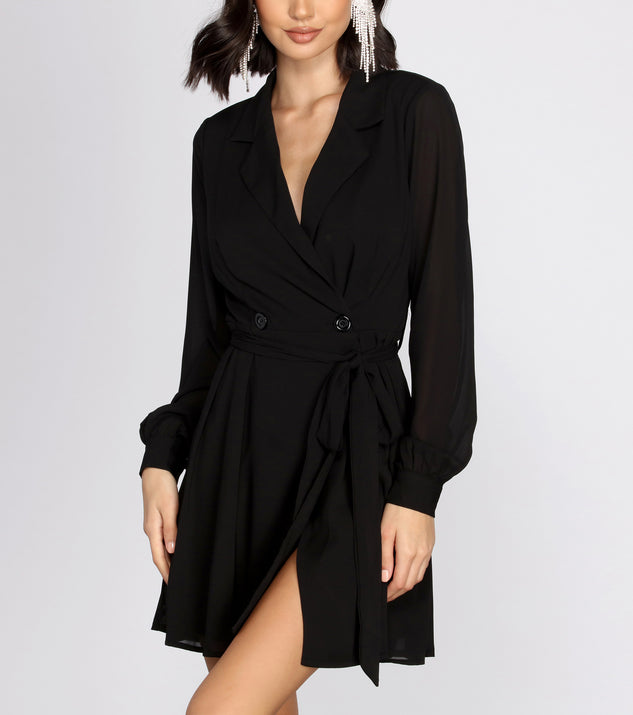 Striving For Success Blazer Chiffon Dress helps create the best summer outfit for a look that slays at any event or occasion!
