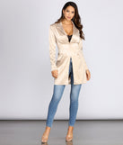 Ever So Chic Satin Trench helps create the best summer outfit for a look that slays at any event or occasion!