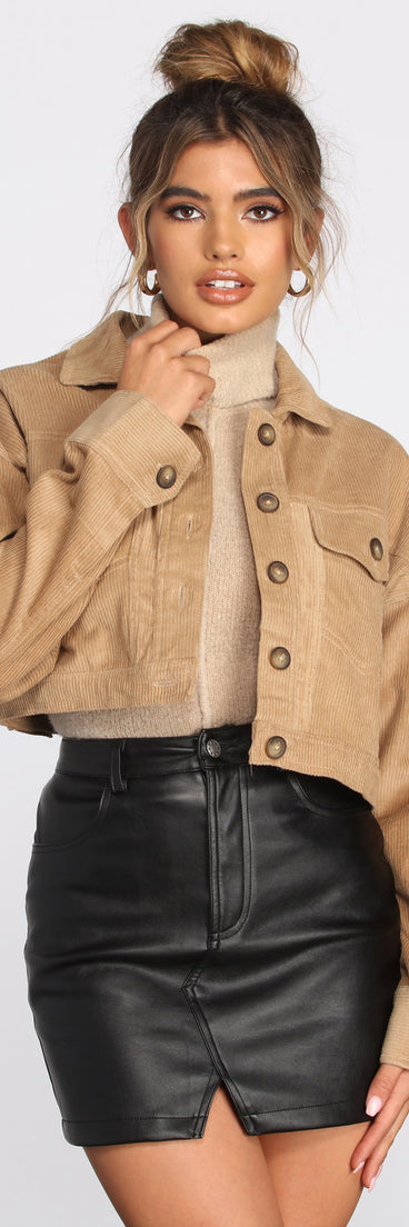 Double Front Pockets Corduroy Jacket helps create the best summer outfit for a look that slays at any event or occasion!
