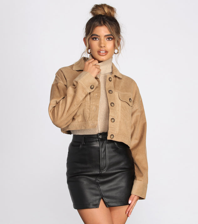 Double Front Pockets Corduroy Jacket helps create the best summer outfit for a look that slays at any event or occasion!