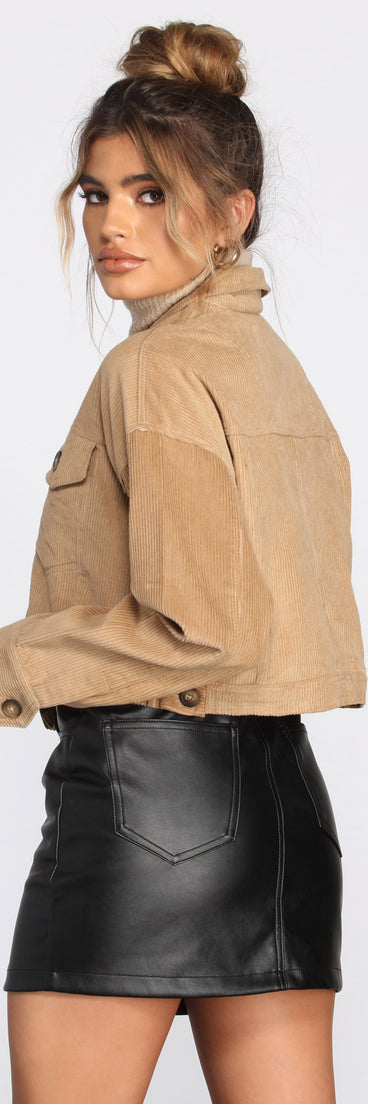 Double Front Pockets Corduroy Jacket helps create the best summer outfit for a look that slays at any event or occasion!
