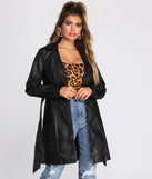 Faux Leather Belted Trench helps create the best summer outfit for a look that slays at any event or occasion!