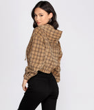 Plaid Corduroy Bomber Jacket helps create the best summer outfit for a look that slays at any event or occasion!