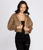 Plaid Corduroy Bomber Jacket helps create the best summer outfit for a look that slays at any event or occasion!