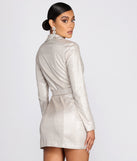Dazzling Doll Glitter Trench Dress provides gorgeous formal dress style to feel beautiful for Homecoming 2023, Bridesmaids, Wedding Guests, Winter Formal Dance, Military Balls, and Prom.