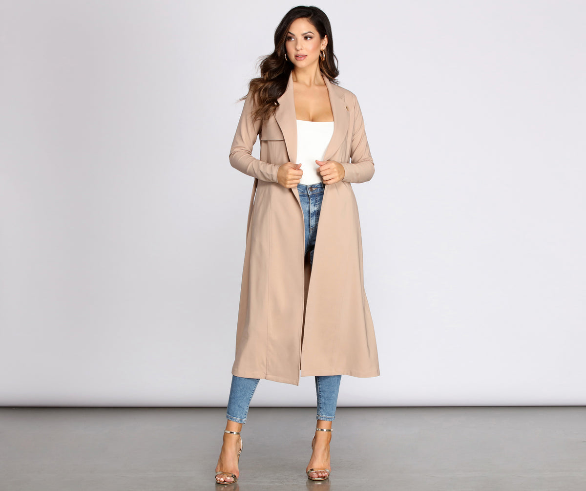 Cover Girl Long Trench Coat