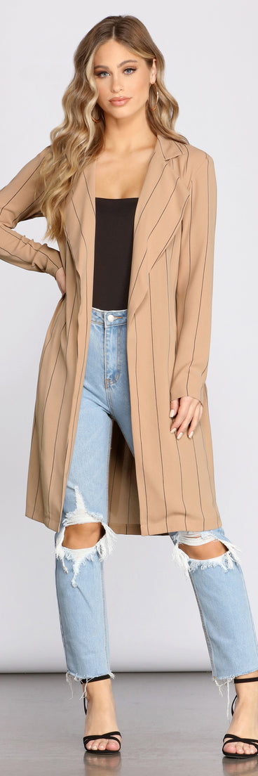 Stripe A Pose Trench helps create the best summer outfit for a look that slays at any event or occasion!