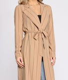 Stripe A Pose Trench helps create the best summer outfit for a look that slays at any event or occasion!