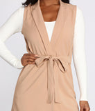 Belted and Poised Trench Vest for 2023 festival outfits, festival dress, outfits for raves, concert outfits, and/or club outfits
