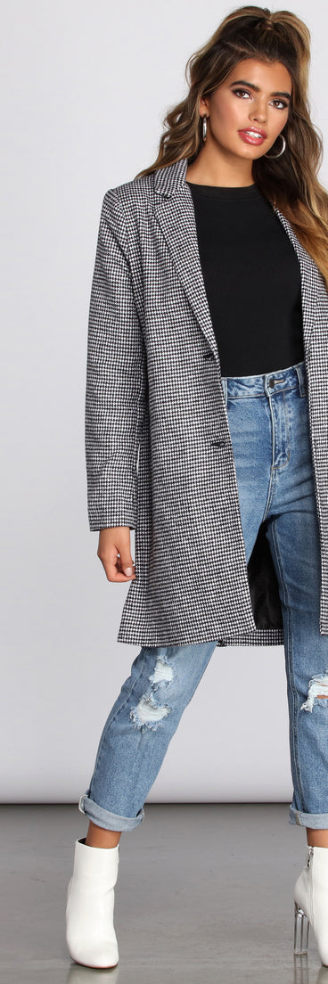 On My Street Style Glen Plaid Coat helps create the best summer outfit for a look that slays at any event or occasion!