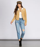 Corduroy Faux Fur Trucker Jacket helps create the best summer outfit for a look that slays at any event or occasion!