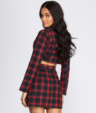 Preciously Plaid Cropped Blazer helps create the best summer outfit for a look that slays at any event or occasion!