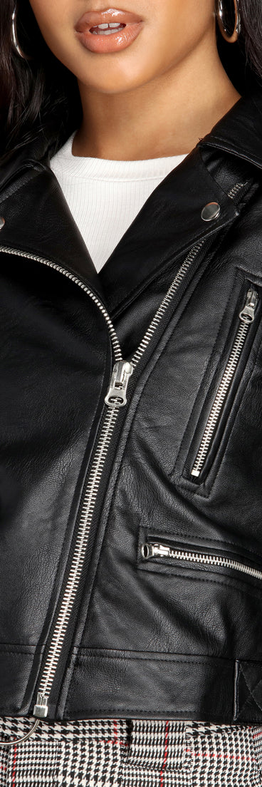 Free Bird Faux Leather Moto Jacket helps create the best summer outfit for a look that slays at any event or occasion!