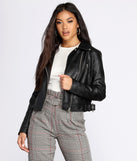 Free Bird Faux Leather Moto Jacket for 2023 festival outfits, festival dress, outfits for raves, concert outfits, and/or club outfits