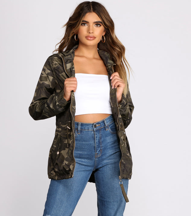 Under The Radar Camo Nylon Anorak helps create the best summer outfit for a look that slays at any event or occasion!