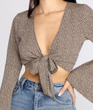 Meow Or Never Tie Front Top is a trendy pick to create 2023 festival outfits, festival dresses, outfits for concerts or raves, and complete your best party outfits!