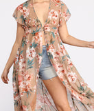 Dream State Chiffon Floral High Low Duster helps create the best summer outfit for a look that slays at any event or occasion!