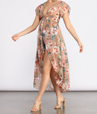 Dream State Chiffon Floral High Low Duster for 2023 festival outfits, festival dress, outfits for raves, concert outfits, and/or club outfits