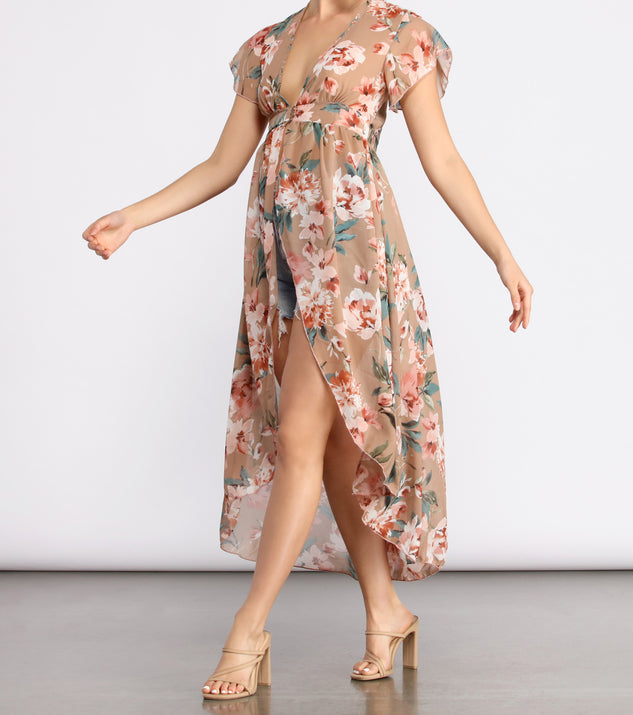 Dream State Chiffon Floral High Low Duster Windsor