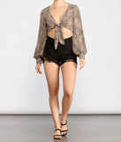 With fun and flirty details, Purrfect Look Leopard Print Top shows off your unique style for a trendy outfit for the summer season!