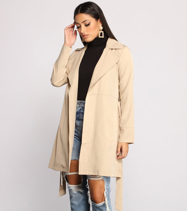A Chic Moment Tie Front Trench Coat helps create the best summer outfit for a look that slays at any event or occasion!