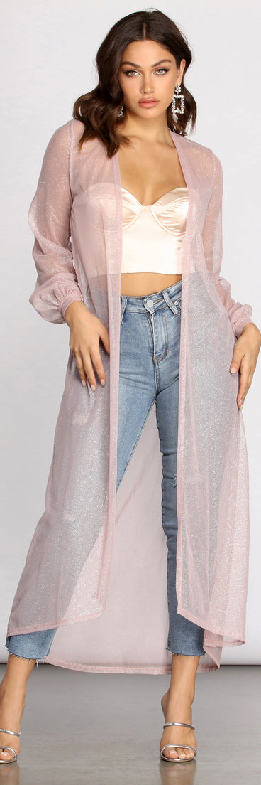 Glow Up Glitter Tulle Duster helps create the best summer outfit for a look that slays at any event or occasion!