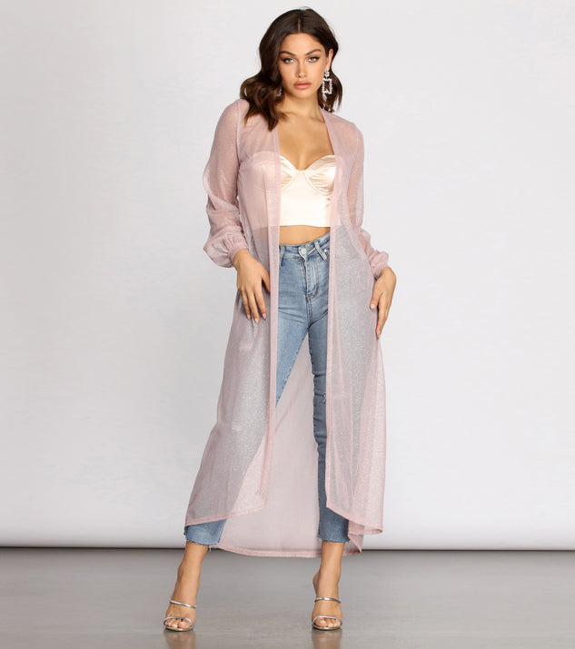 Glow Up Glitter Tulle Duster helps create the best summer outfit for a look that slays at any event or occasion!