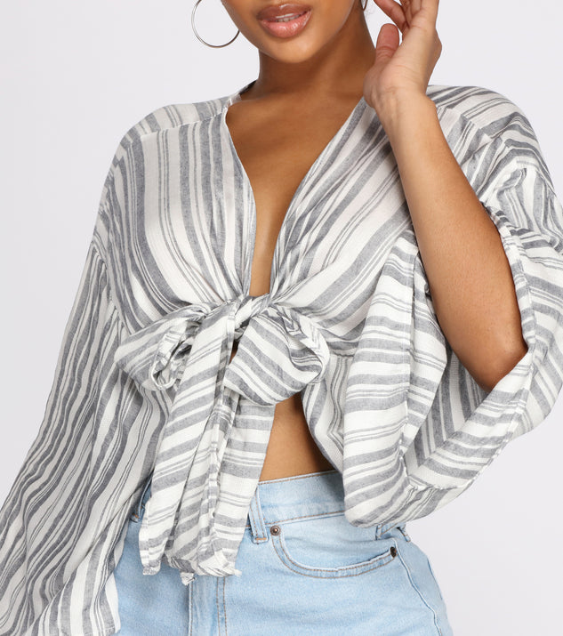 Beachy Vibes Tie Front Top
