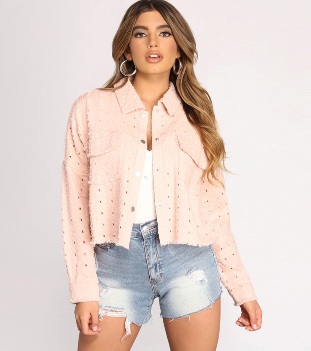 Easygoing Eyelet Cotton Jacket helps create the best summer outfit for a look that slays at any event or occasion!