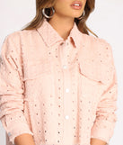 Easygoing Eyelet Cotton Jacket helps create the best summer outfit for a look that slays at any event or occasion!