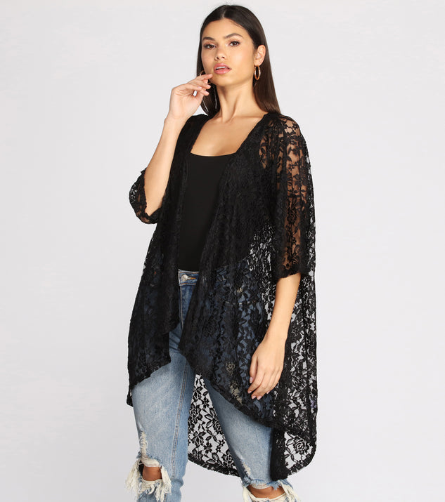 Wanderlust Beauty Lace Kimono helps create the best summer outfit for a look that slays at any event or occasion!