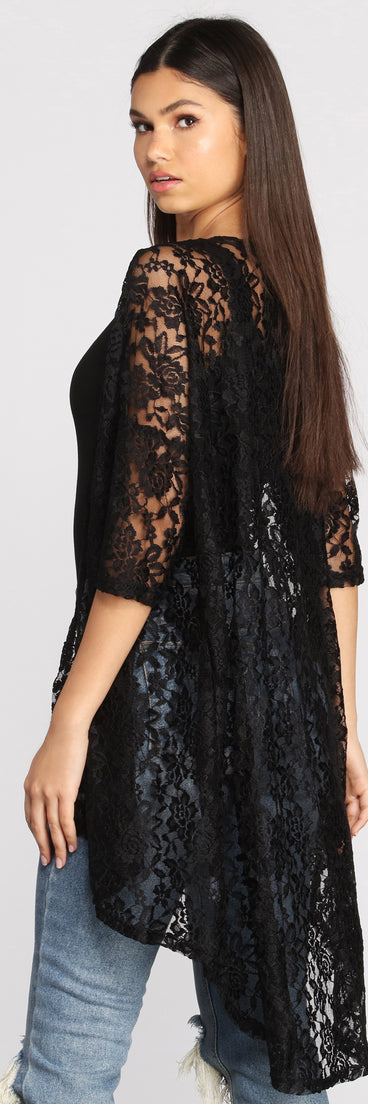 Wanderlust Beauty Lace Kimono for 2023 festival outfits, festival dress, outfits for raves, concert outfits, and/or club outfits