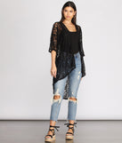 Wanderlust Beauty Lace Kimono helps create the best summer outfit for a look that slays at any event or occasion!