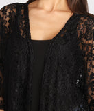 Wanderlust Beauty Lace Kimono for 2023 festival outfits, festival dress, outfits for raves, concert outfits, and/or club outfits