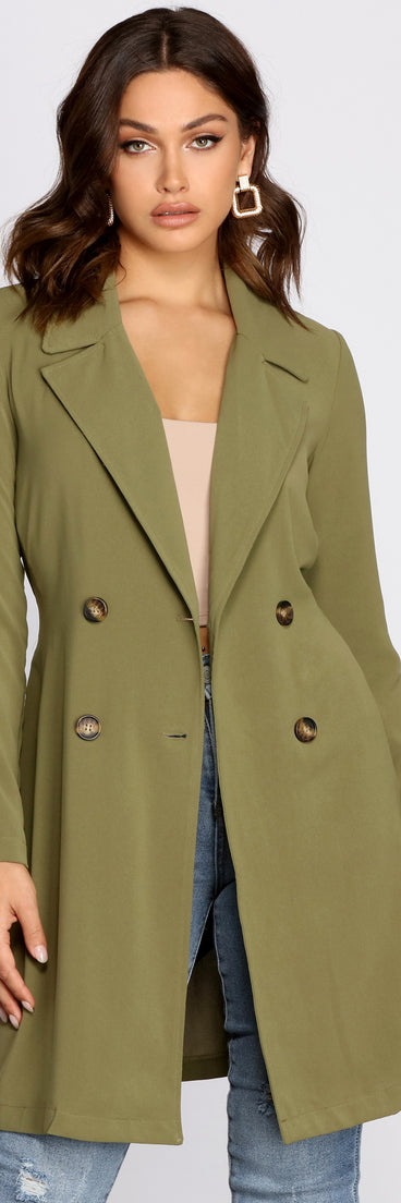 Cosmopolitan Chic Belted Trench Coat helps create the best summer outfit for a look that slays at any event or occasion!