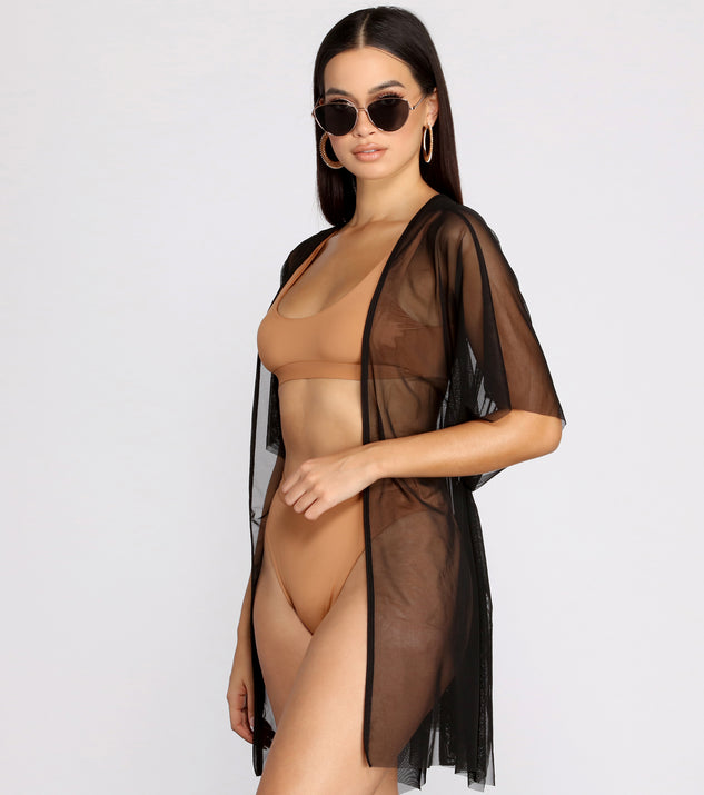 Chic And Sheer Mesh Kimono helps create the best summer outfit for a look that slays at any event or occasion!