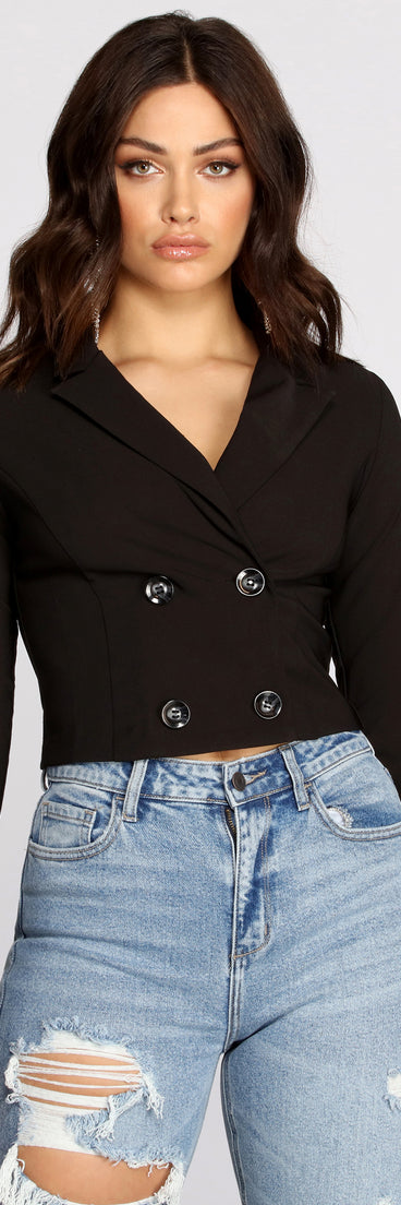 Double Breasted Cropped Blazer helps create the best summer outfit for a look that slays at any event or occasion!