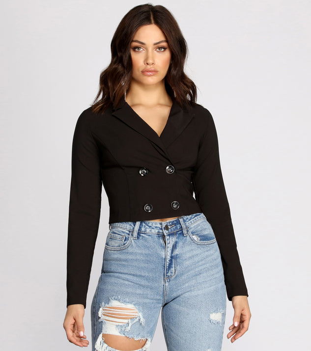 Double Breasted Cropped Blazer helps create the best summer outfit for a look that slays at any event or occasion!