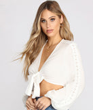 Boho Babe Tie Front Top is a trendy pick to create 2023 festival outfits, festival dresses, outfits for concerts or raves, and complete your best party outfits!