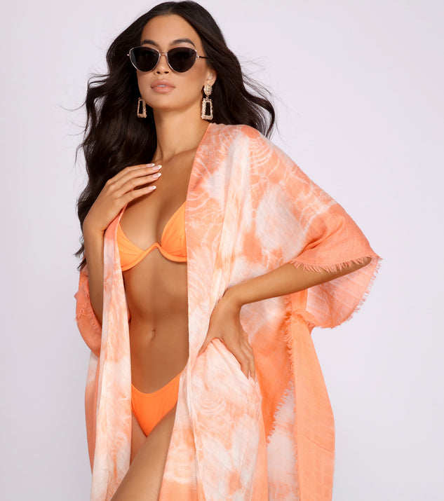 Color Splash Tie Dye Tie Front Kimono helps create the best summer outfit for a look that slays at any event or occasion!