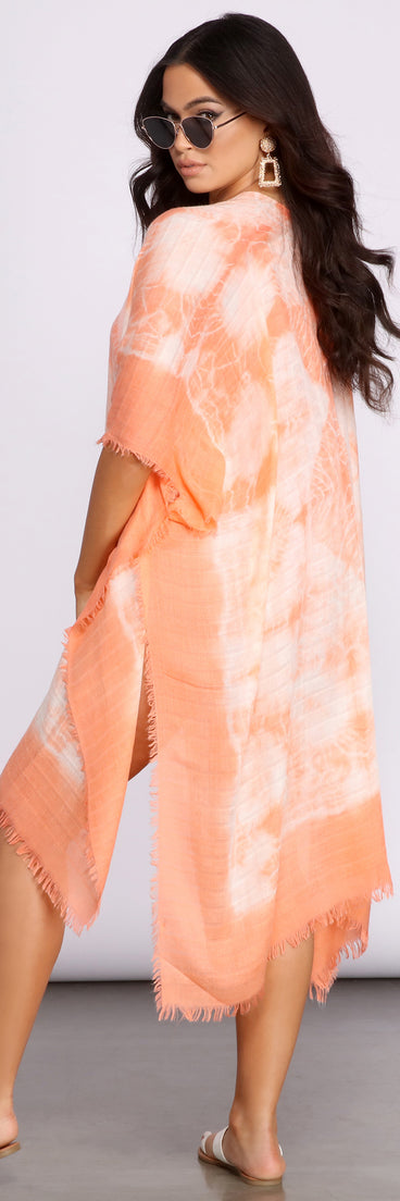 Color Splash Tie Dye Tie Front Kimono for 2023 festival outfits, festival dress, outfits for raves, concert outfits, and/or club outfits