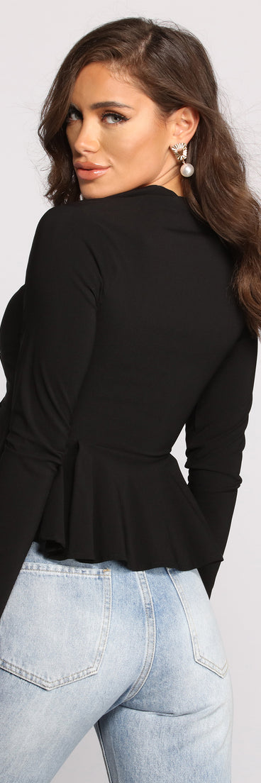 With fun and flirty details, Poised Zip Up Peplum Top shows off your unique style for a trendy outfit for the summer season!